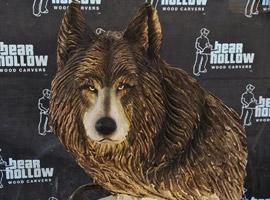 Wolf Chainsaw Carving Sculpture