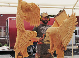 Eagles in Tree Chainsaw Carving