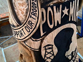 Support Our Troops Stump Carvings