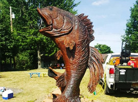 Onsite Fish Tree Carving