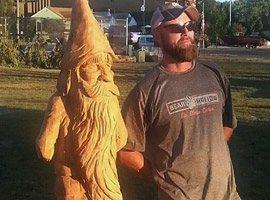 Gnome Stump Chainsaw Carving