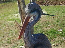 Blue Heron Stump Chainsaw Carving
